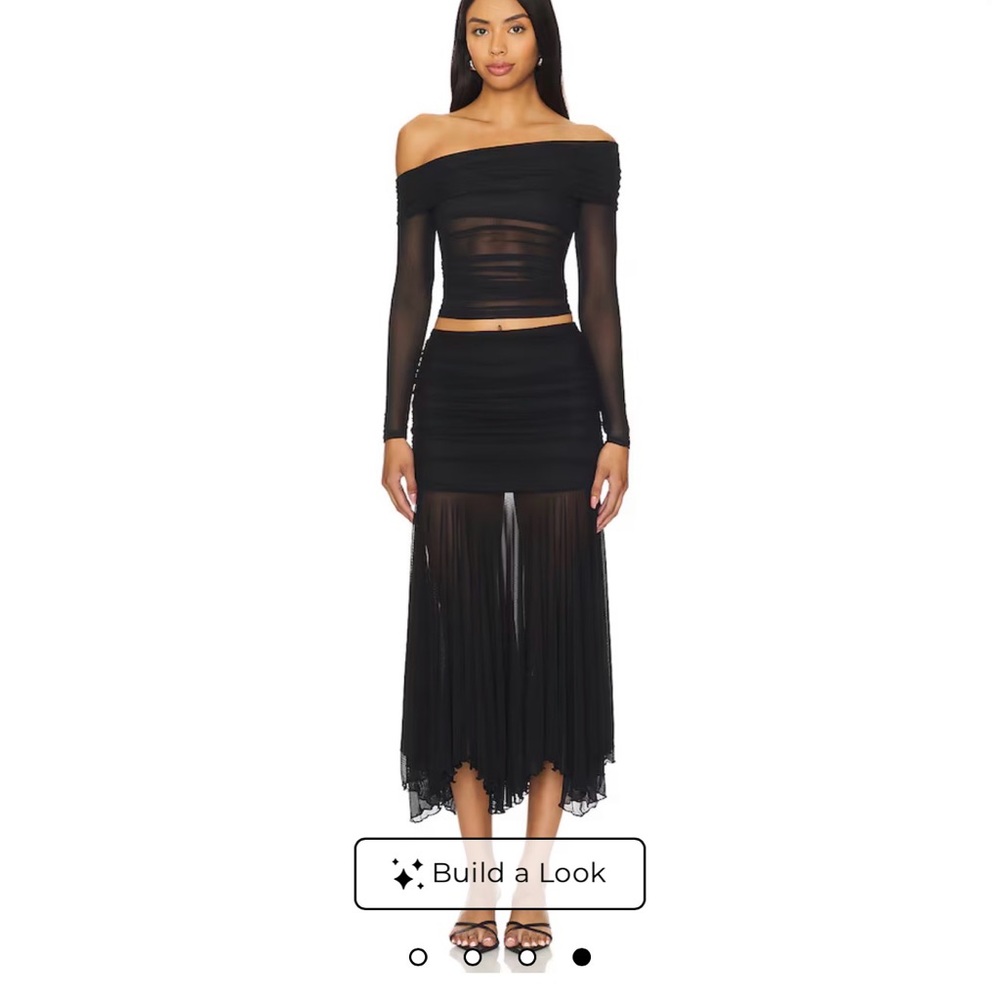 Superdown Black Sheer off the shoulder top